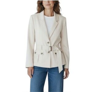 Antonio Melani Belted Tailored Blazer Cream Size 6
